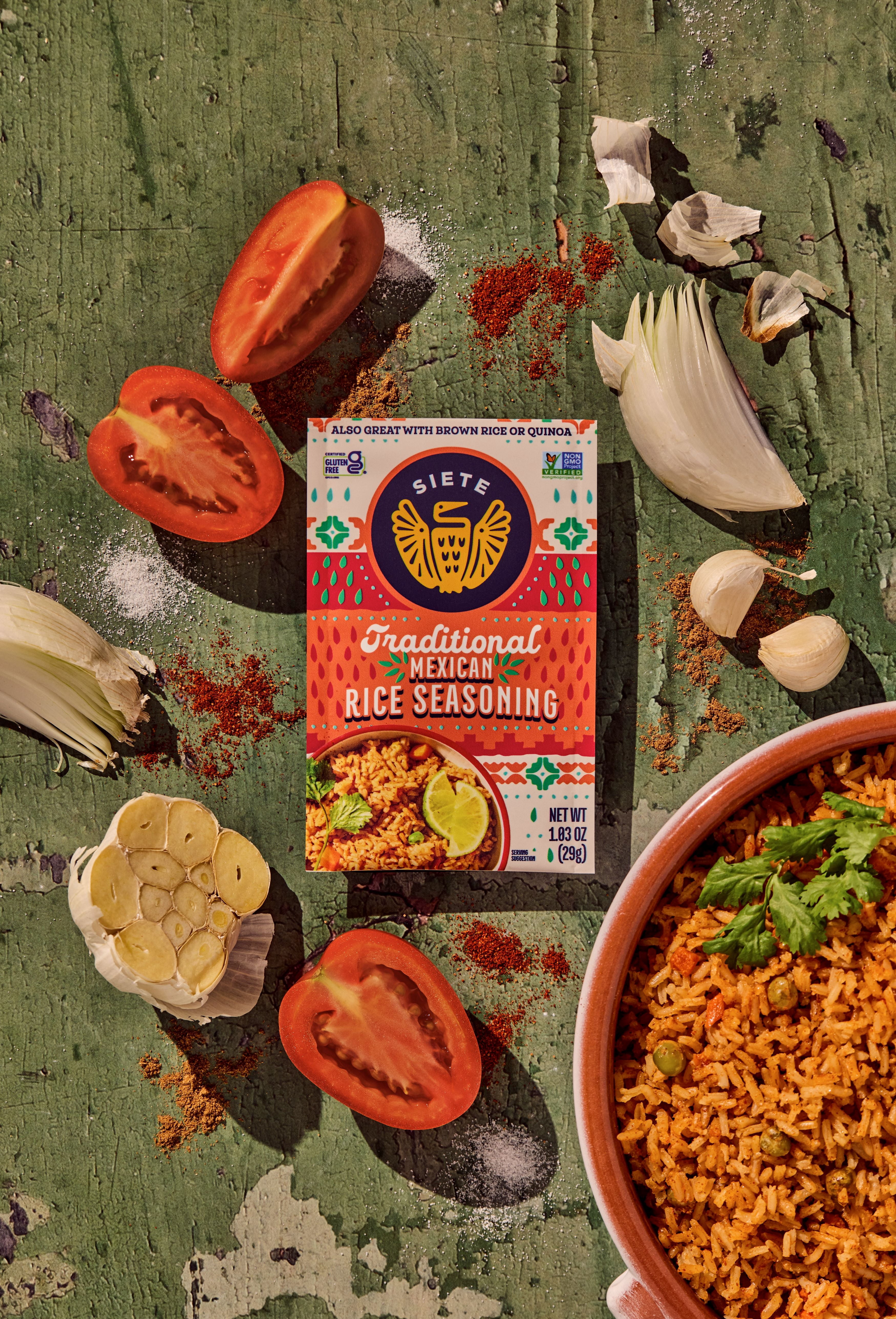 (2 pack) Siete Traditional Mexican Rice Seasoning, Gluten Free, 1.03 oz