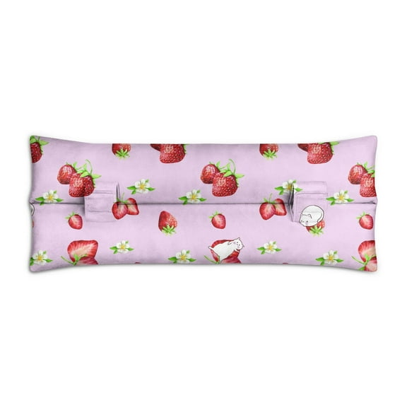 Pink Berry Seatbelt Cushion - Mastectomy Heart Surgery Recovery Pillow - Kawaii Strawberry Design for Post-Op Patients