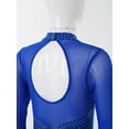 thumbnail image 5 of YiZYiF Kids Girls Rhinestones Figure Skating Dress Mesh Splice Gymnastic Leotard, 5 of 7