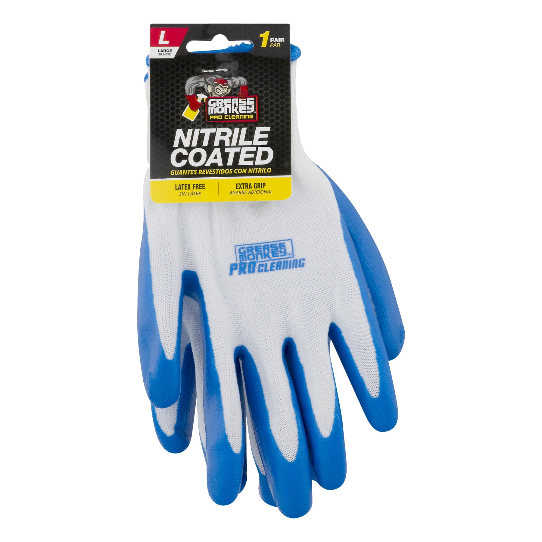 Grease Monkey Pro Cleaning Large Nitrile Coated Gloves, 1 pr