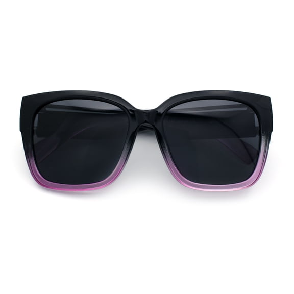 Polarized Oversized High Temple Horn Rim Fit Over Fashion Sunglasses Black Pink - Black