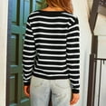 thumbnail image 4 of Generic Womens Striped Cardigan Sweaters Button Down Cropped Knit Lady Jackets Coat 2026 Fall Outfits Trendy Clothes, 4 of 7