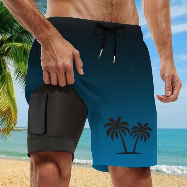 WILLBEST Bañador Deportivo Corto para Hombre, con Forro de Compresión y Entrepierna, con Bolsillos, 747