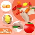 Liberry Wooden Play Food for Kids Kitchen, Cutting Fruits and