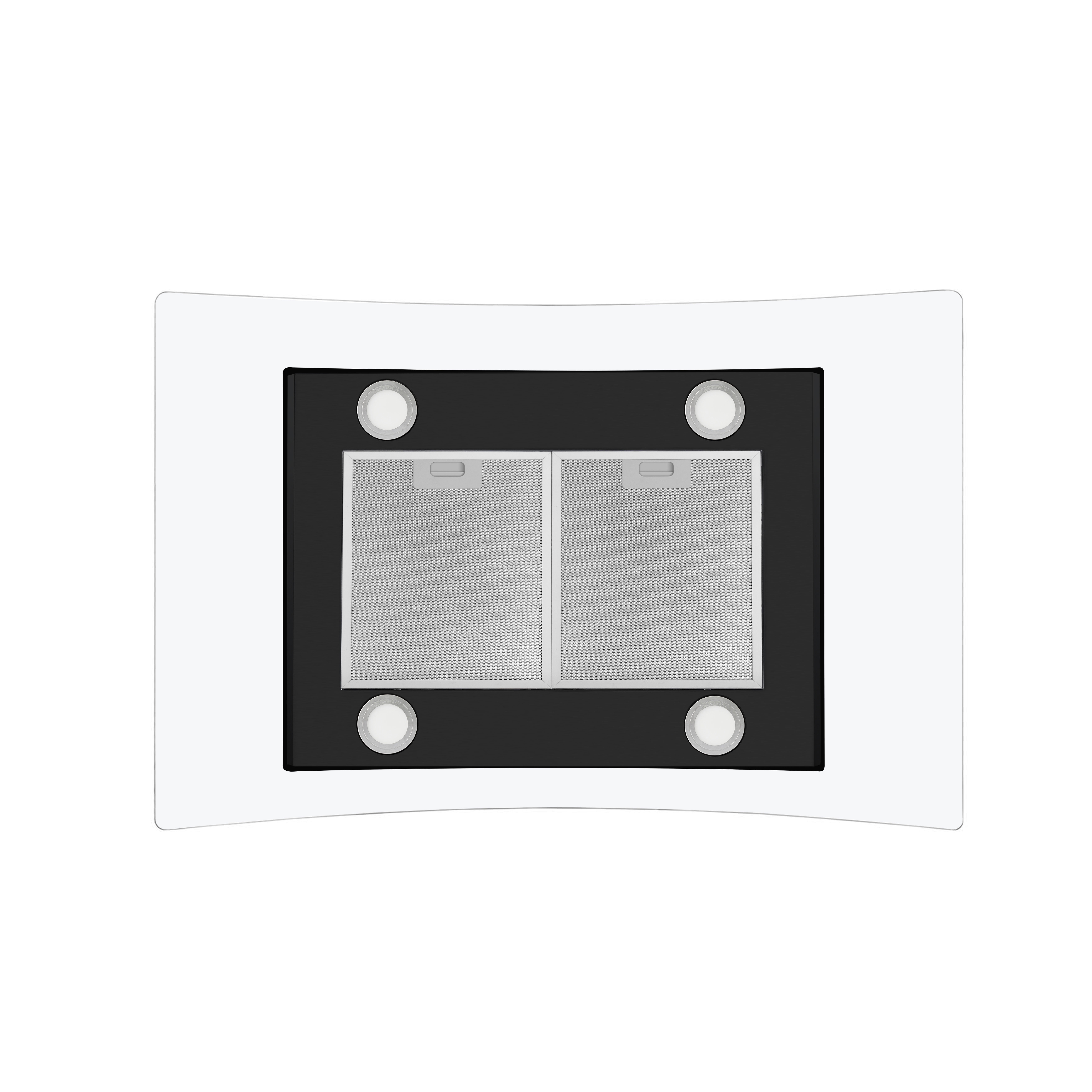 Joeaonz Island Range Hood 30 inch Kitchen 3-Speed Extractor Fan Rangehood Tempered Glass