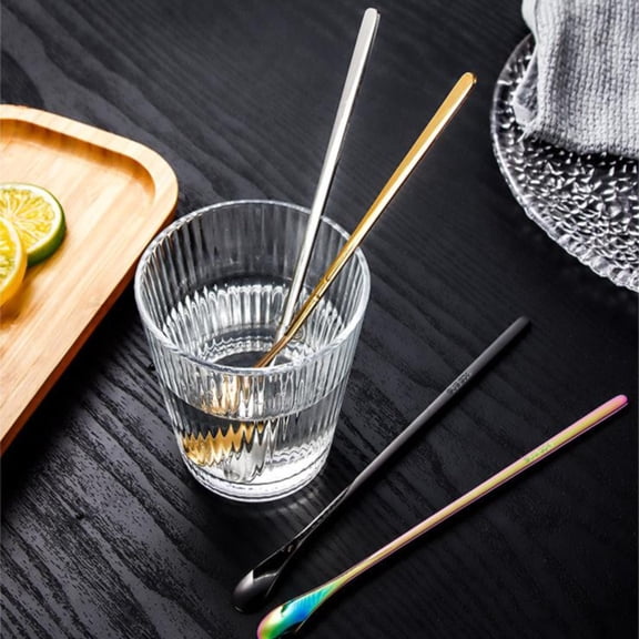 7.55Inch Rose Gold Coffee Stirrer Spoon 1Pcs Stainless Steel 304, Long Handle Drink Spoon for Iced Tea Coffee, Perfect for Home Bar & Party Use