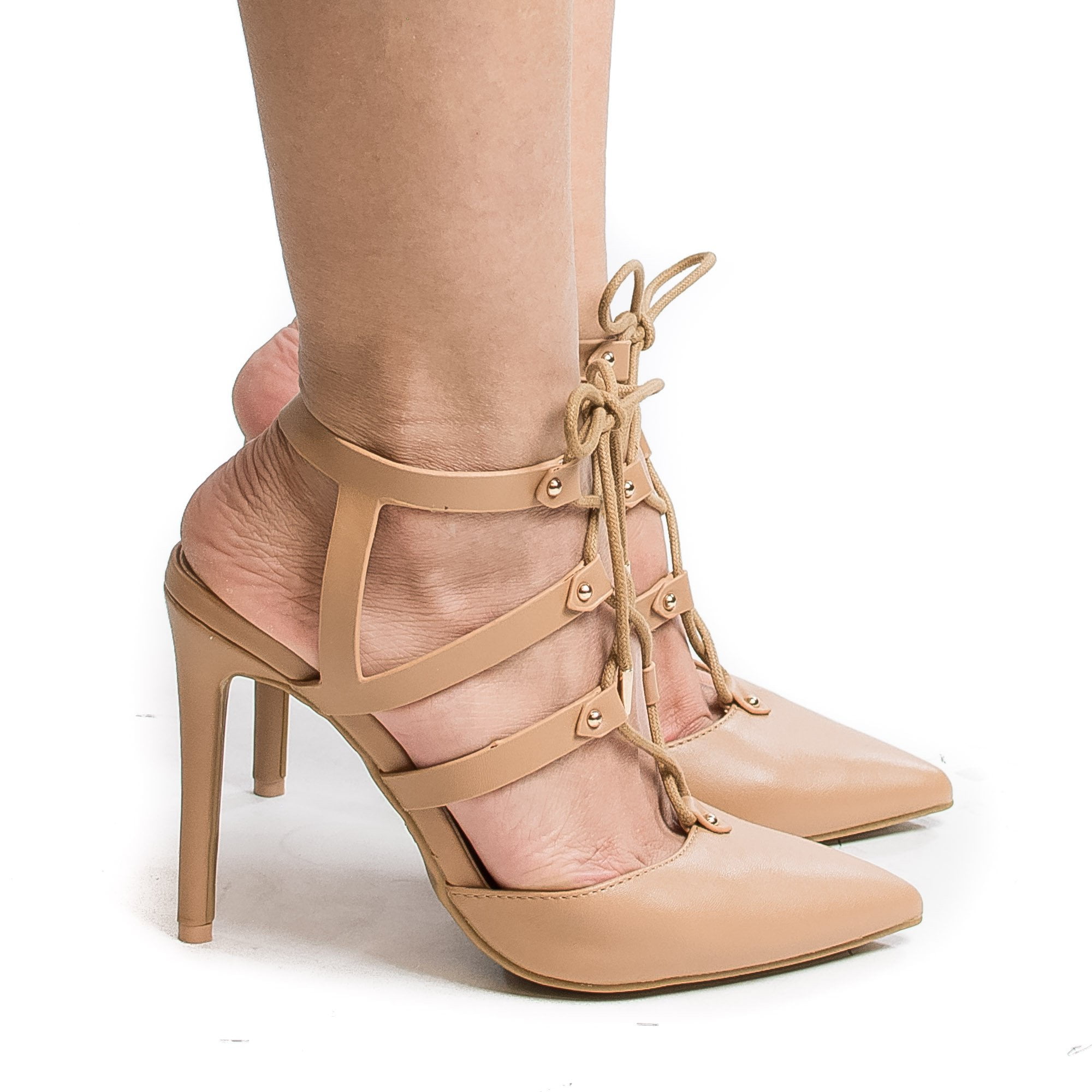 anne michelle lace up heels