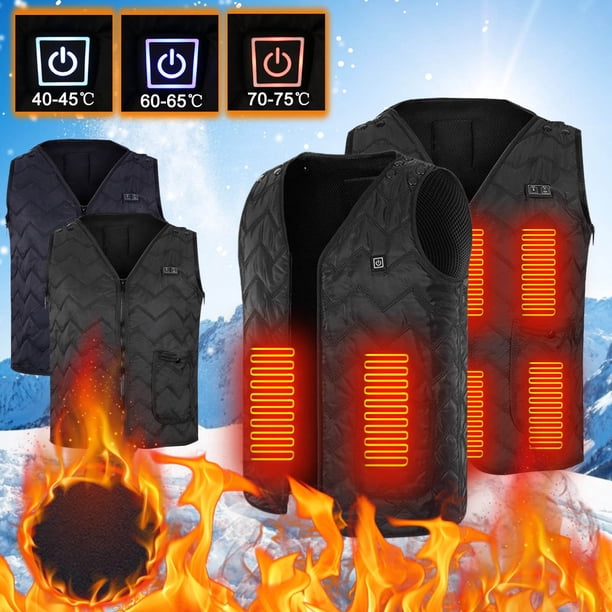 Xihbxyly Chaqueta Térmica, Diseño Impermeable y Transpirable, 7 Zonas de Calentamiento, Perfecta para Esquiar, Andar En Bicicleta, Pescar y Actividades Al Aire Libre En Invierno, Corte Ajustado, Esen