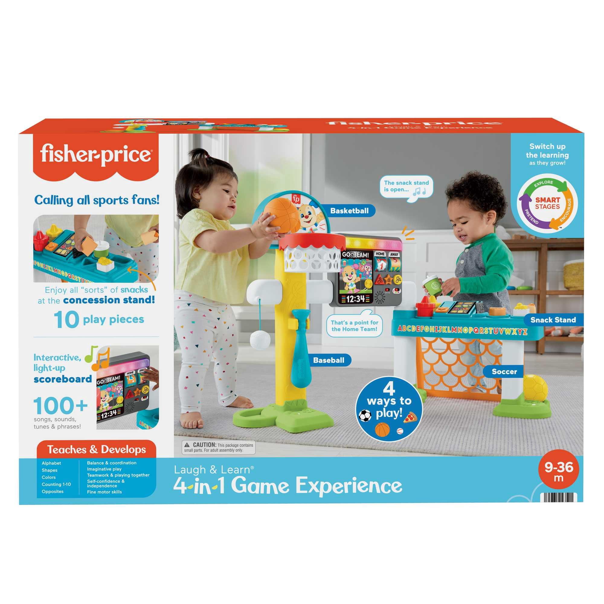 Fisher-Price Laugh & Learn 4-in-1 Game Experience Sports Activity Center & Toddler Learning Toy