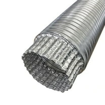 Builder’s Best V320 Semi-Rigid Flexible Aluminum Duct, Crimped/Plain, 4" x 8'