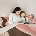 thumbnail image 5 of jejeloiu Minimalist Geometric Lines Twin Comforter Sets,Pink Wave Stripe Bedding Set For Kids Reversible 2 Pieces, 5 of 8