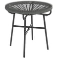 thumbnail image 1 of Outsunny Rattan Side Table w/ PE Rattan and Tempered Glass Top, Dark Grey, 1 of 10