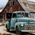 thumbnail image 5 of Fenyluxe Barn Truck Carol Sutton Shower Curtain Set with Hooks, 100% Polyester Fabric, Chic Modern Bathroom Decor 60x72, 5 of 7