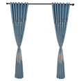 thumbnail image 1 of Cortina opaca para ventana, cortina para dormitorio, balcón, cortina con estampado de hojas, 39,37 x 98,43 pulgadas (azul), 1 of 8