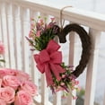 thumbnail image 5 of 18Inch Valentine's Day Wreaths, Heart Shaped Door Decoration Spring Decor Front Door Sign with Ribbon Bow,Artificial Wedding Garland for Indoor and Outdoor Use, 5 of 5