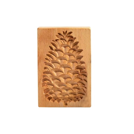 

2021 New Cookie Cutter Embossing Mold Rose Pinecone Cookie Stamp Embossing Mold Funny DIY 3D Wooden Gingerbread Cookie Molds Craft Decorating Baking Tool Pinecone