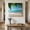 Light Blue Dark Green Lake Blue, variant on Ships Next Day Canvas Wall Art 8"x10", Ocean Beach Wood Framed Canvas Print Painting, Palm Trees Summer Tropical Island Seaside Ready to Hang Small Picture Wall Decor for Home Bathroom Nursery Office