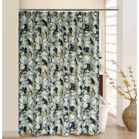 Waverly Leaf Storm Graphite Shower Curtain With Rings Walmart Com