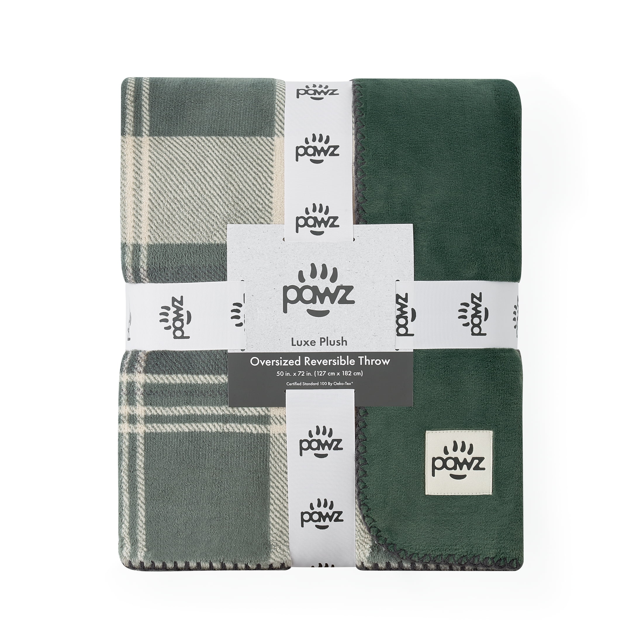 Pawz Plush Oversized Throw Blanket for Couch or Bed, Soft Flannel