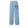thumbnail image 5 of Teen Clothes For Girls Preppy Clothes For Girls 10-12 Girls Baggy Bowknot Joggers, Soft Straight-Leg Athletic Pants with Side Pockets & Drawstring, 5 of 5