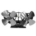thumbnail image 1 of Ventilador para chimenea, quemador de leña para sala de estar, ventilador para estufa con dos cabezales, ventilador térmico, plateado Inevent HA007779-03B, 1 of 1