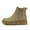 Beige, variant on Soda Pilot ~ Women Lug Sole Low Heel Chelsea Fashion Ankle Bootie w/Double Elastic Gore