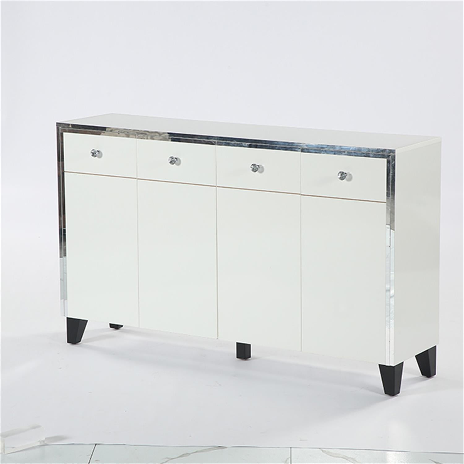 Demi Bonn 55" Sideboard Buffet, Modern Credenzas Storage Cabinet with Doors, Dining Room, Hallway, Cupboard Console Table, White