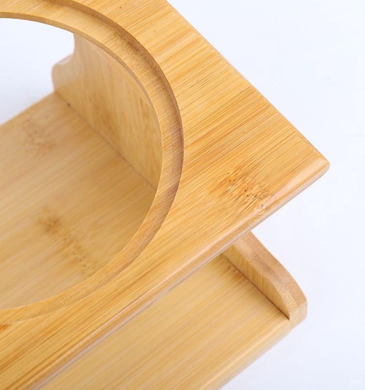 Fairela™ Ergonomic Bamboo Elevated Double Cat Bowl Stand with Ceramic Bowls - Raised Pet Feeder for Cats, Kittens & Small Dogs