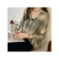 thumbnail image 2 of Lavaport Women Plaids Long Sleeve Blouse Ladies Casual Loose Shirt Tops Lapel Pullover, 2 of 2
