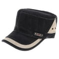 thumbnail image 5 of Adjustable Men' Cap Cadet Hat Flat Top Baseball Cap Deep Blue, 5 of 5
