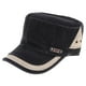 thumbnail image 5 of Gorra militar ajustable de algodón para hombre, estilo cadete, gorra de béisbol plana militar Azul profundo, 5 of 5