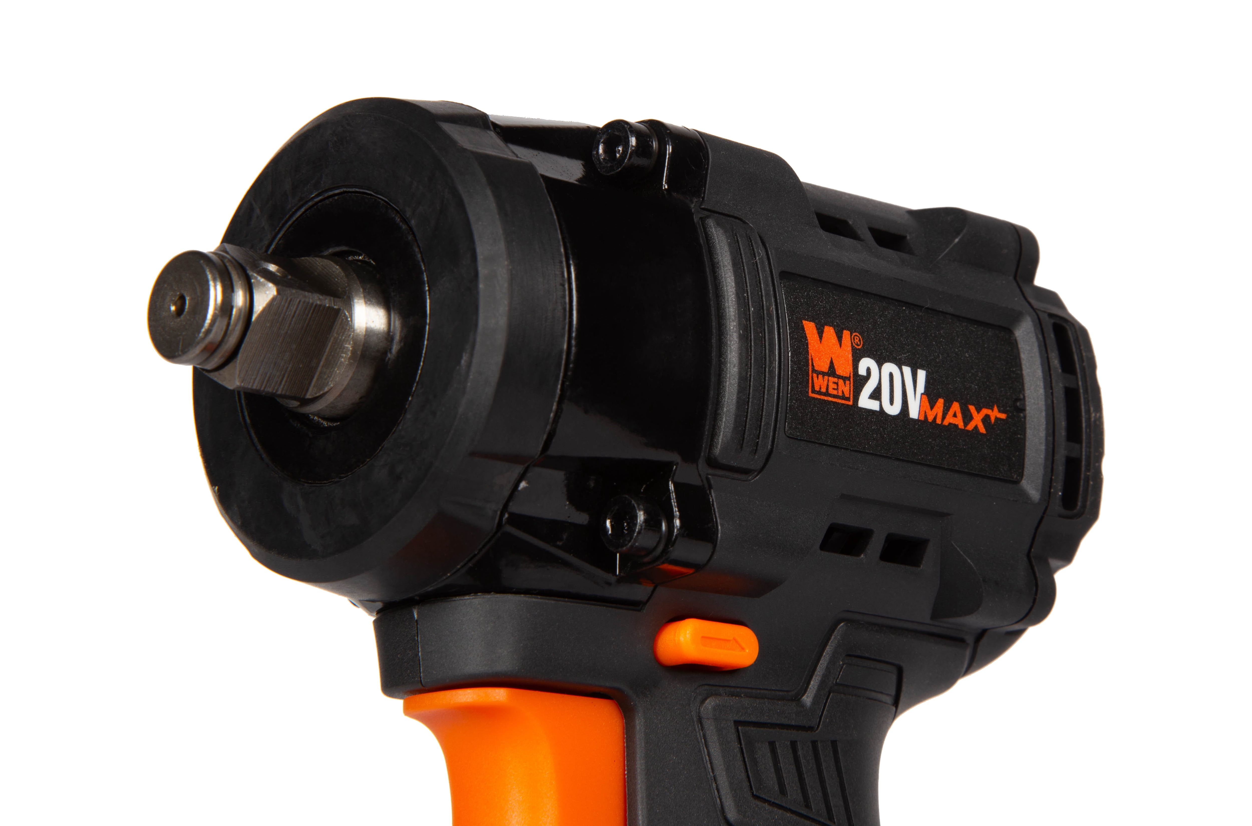 WEN 20V Max Brushless Cordless Compact 1/2-Inch Impact Wrench with SmartStop, 2.0 Ah Lithium-Ion Battery and Charger (20108)