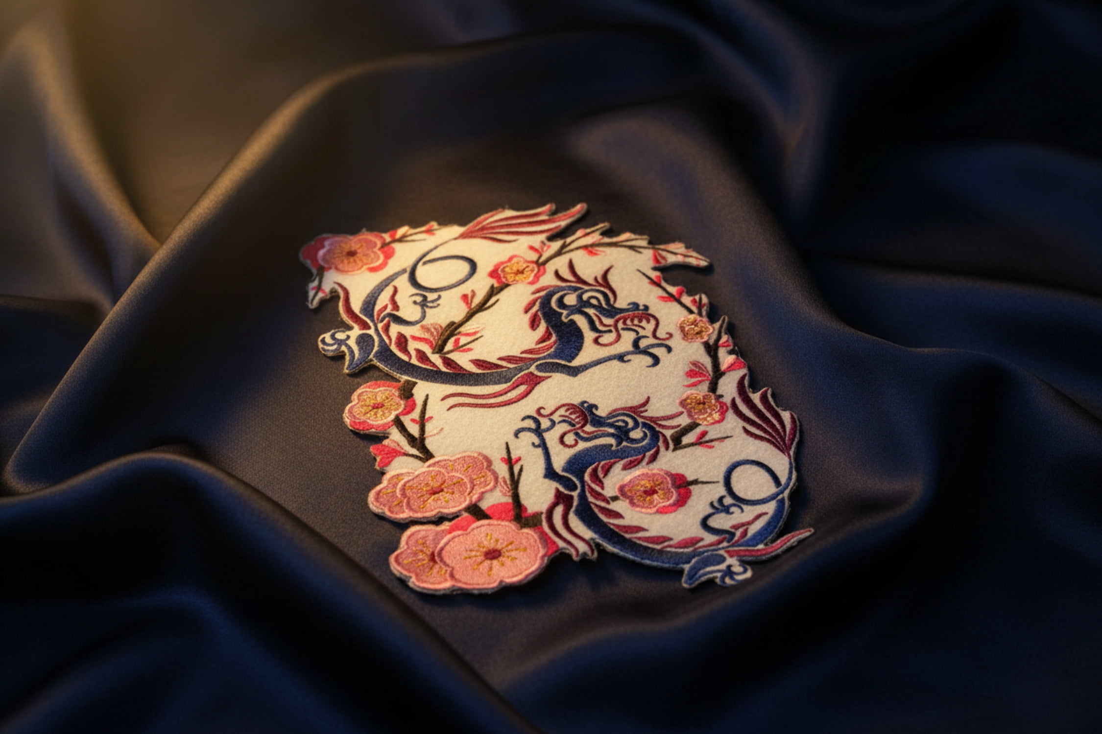 Custom Asian Dragon Embroidered Iron on/Sew Patch [10" X 7.5"]