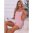 thumbnail image 2 of DARING DIVA Women's Jersey Knit V Neck Soft Casual Sleeveless Pajama Sets L Pink, 2 of 7