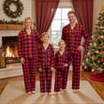 thumbnail image 3 of Nibbcoa Christmas Family Pajamas Matching Set, Long Sleeve Shirt with Pants Plaid Sleepwear Loungew, 3 of 6