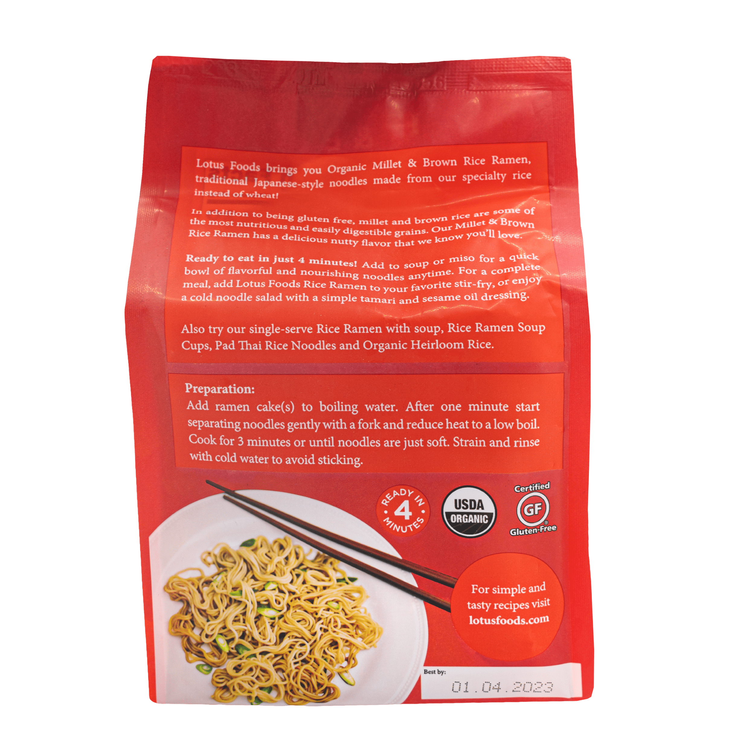 Lotus Foods Organic Millet & Brown Rice Ramen, 10 OZ