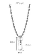 Solutions 36 ID Holder Lanyard Clip, Silvertone Chain