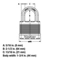 thumbnail image 4 of Candado Master Lock Acero Laminado Magnum 1-3/4 in Ancho, 4 of 7