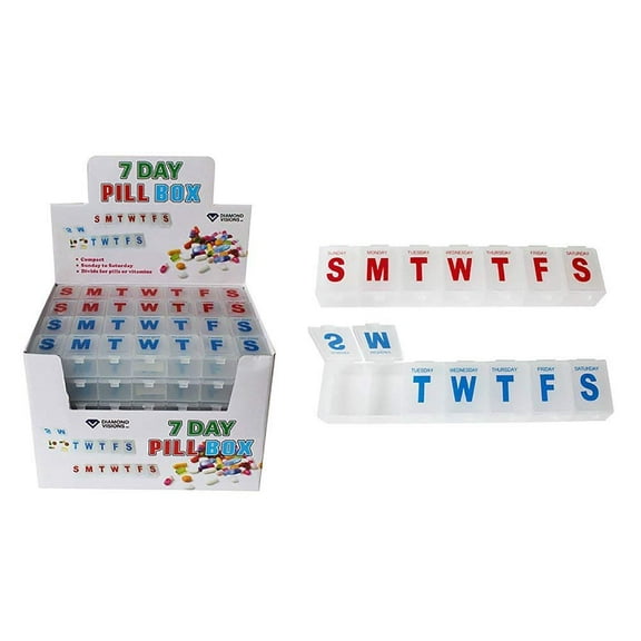 Diamond Visions 01-1416 Jumbo Pill Box MultiPack in Assorted Colors 2 Pill Boxes