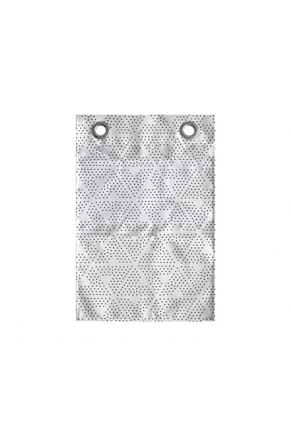 Geometric Hanging Pocket Organizer, Contemporary Art Image of Dotwork Abstract Triangles Composition, Printed Polyester Storage Bag with Pockets, 14" x 20", Charcoal Grey and White