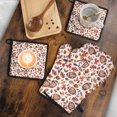 thumbnail image 5 of Fall Footballs and Autumn Leaves Pattern Kitchen Oven Mitt and Pot Holder Sets 4 Pcs for Baking, Cooking and Grilling, Heat Resistant Up To 392 °F, 5 of 7