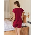 thumbnail image 4 of Ekouaer Cotton Pajamas Set for Women Lounge Set 2 Piece Cap Sleeve Pjs Shorts Set, 4 of 6