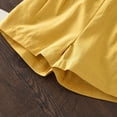 thumbnail image 6 of kpoplk Toddler Baby Girl Clothes Ruffle Short Sleeves T-Shirt Tops and Shorts Set Cute Summer Outfits(Yellow,2-3 Y), 6 of 8