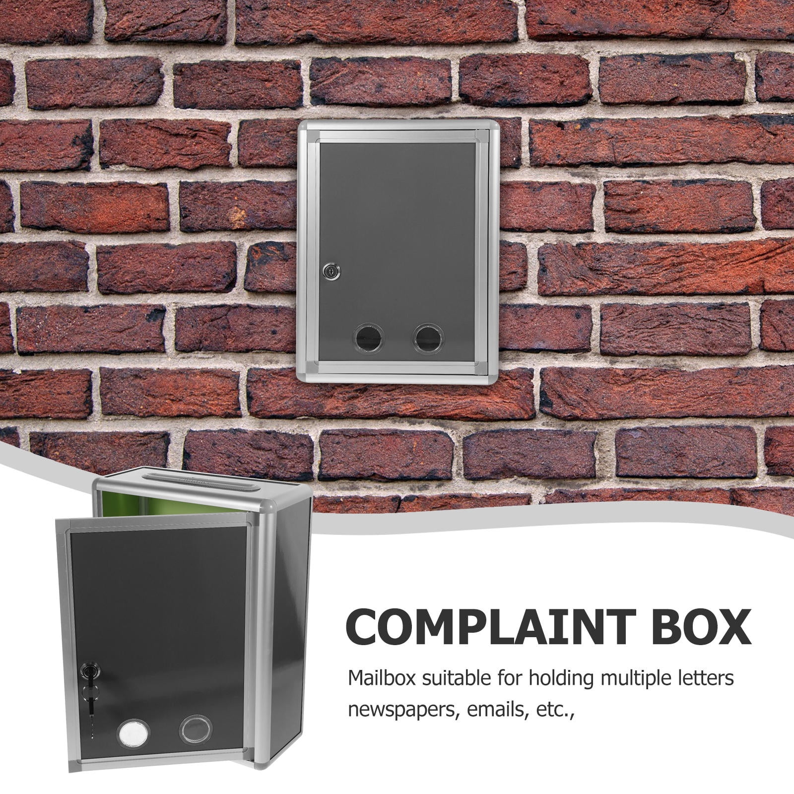 WHAMVOX Modern Post Wall-mounted Suggestion Box Office 32.50X24.50X11.00CM Silver