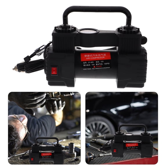 Toyvian Portable Air Compressor for Car Tires, Compact Black Tire Inflator with Fast and Efficient Inflation