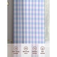 thumbnail image 6 of Blue Grid Sheer Curtains 96 Inch Length 2 Panels Set, Checkered Plaid Gingham Lattice Trellis Print Voile Window Treatment Semi Sheer Long Curtains Drapes for Bedroom/Living Room/Kitchen 52"x96"x2, 6 of 7