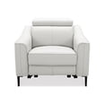 thumbnail image 2 of Benjara Reno Lin 37" Power Recliner Chair- White Genuine Leather- Metal Legs, 2 of 6