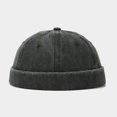 thumbnail image 1 of Bonnet Docker Lavé en Gros Sans Visière Couleur Unie Style Rétro Vintage Rue Printemps Automne Extérieur Vert Armée Taille Unique, 1 of 6