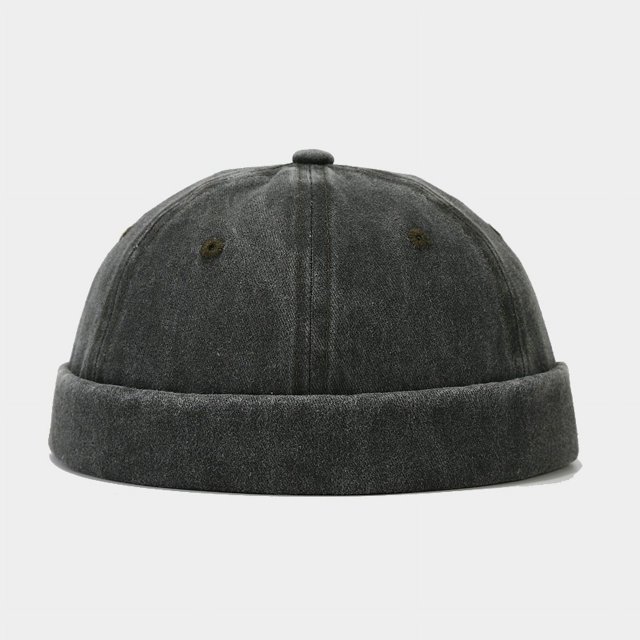 Bonnet Docker Lavé en Gros Sans Visière Couleur Unie Style Rétro Vintage Rue Printemps Automne Extérieur Vert Armée Taille Unique
