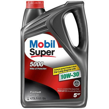 Mobil Super 10W-30 Conventional Motor Oil, 5 qt.
